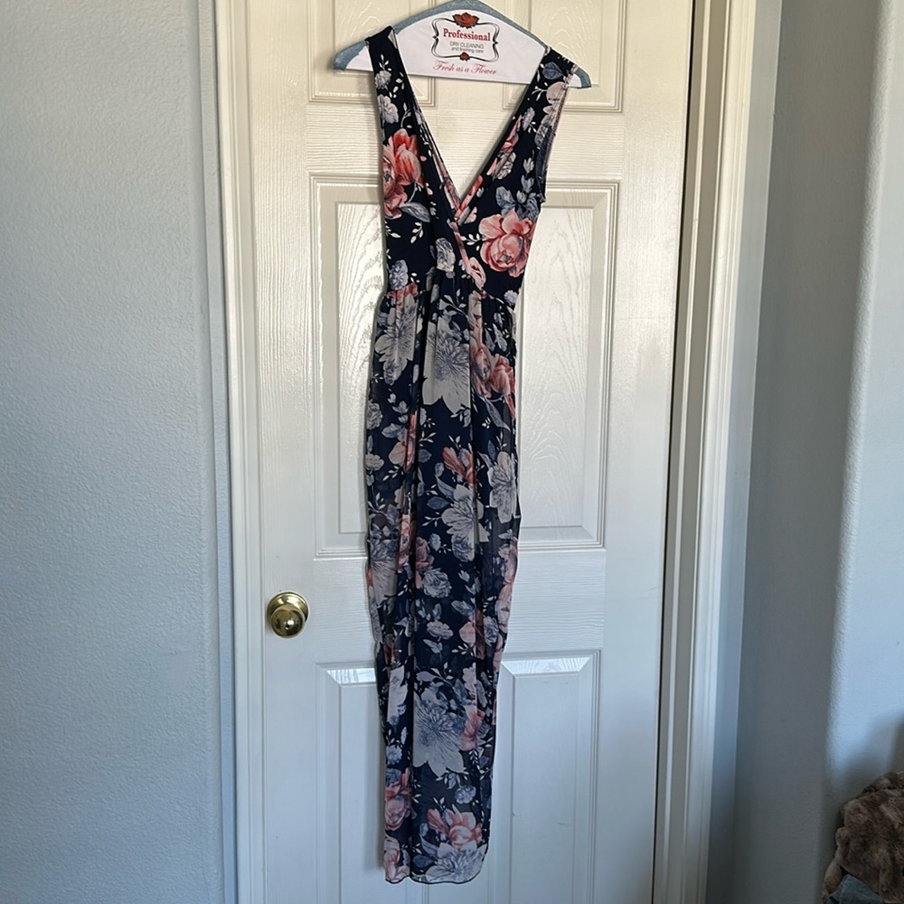 Navy blue floral dress